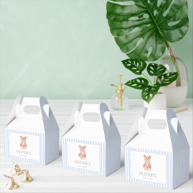 Teddy Bear Boy Classic Baby Shower  Favor Boxes (Multiple)