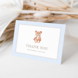 Teddy Bear Boy Classic Baby Shower Thank You Card