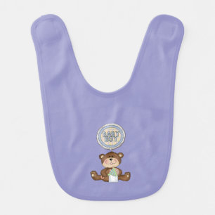 Teddy Bear Boy Lavender Bib