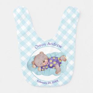 Teddy Bear Boy Sleeping Baby Baby Bib