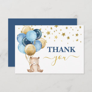 Teddy Bear Boy thank you Note Card