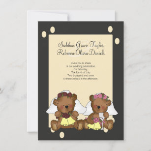 Teddy Bear Brides Wedding Invitation