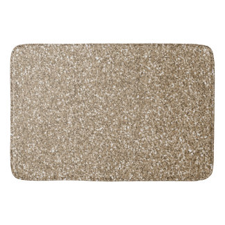 Teddy Bear Brown Gold Glitter Bath Mat