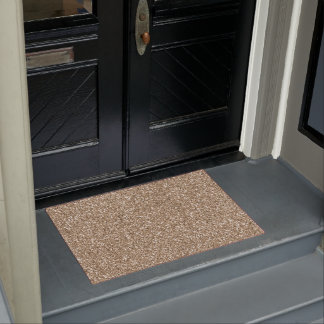 Teddy Bear Brown Gold Glitter Doormat