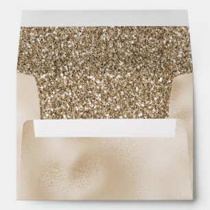 Teddy Bear Brown Gold Glitter Envelope
