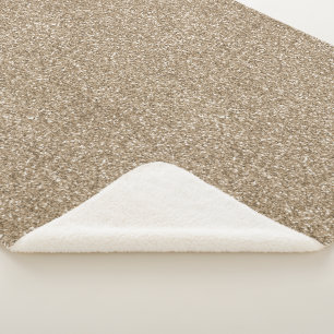Teddy Bear Brown Gold Glitter       Sherpa Blanket