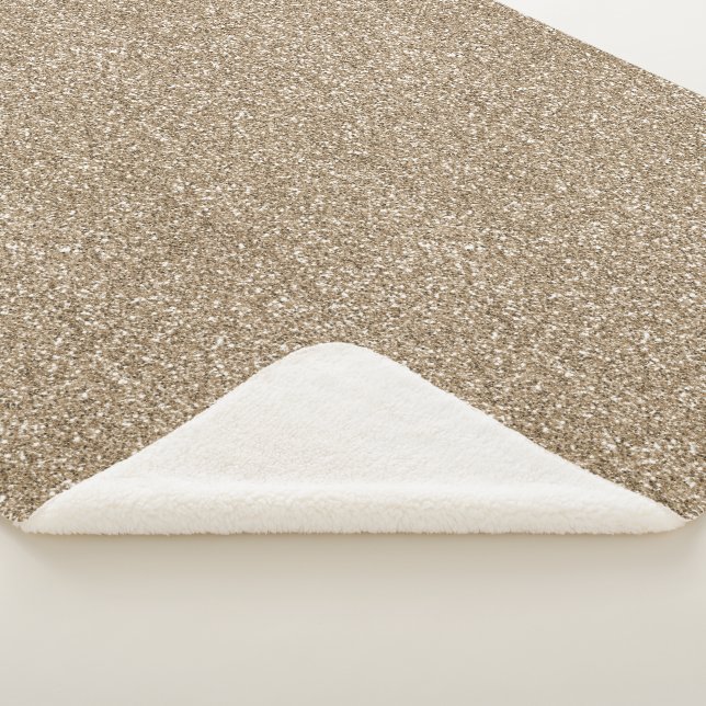 Teddy Bear Brown Gold Glitter       Sherpa Blanket (3/4)