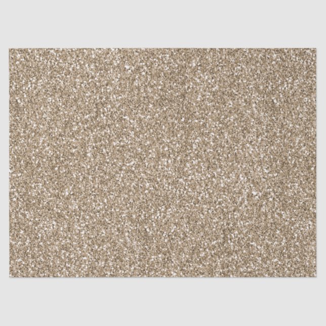 Teddy Bear Brown Gold Glitter   Tissue Paper (Front)