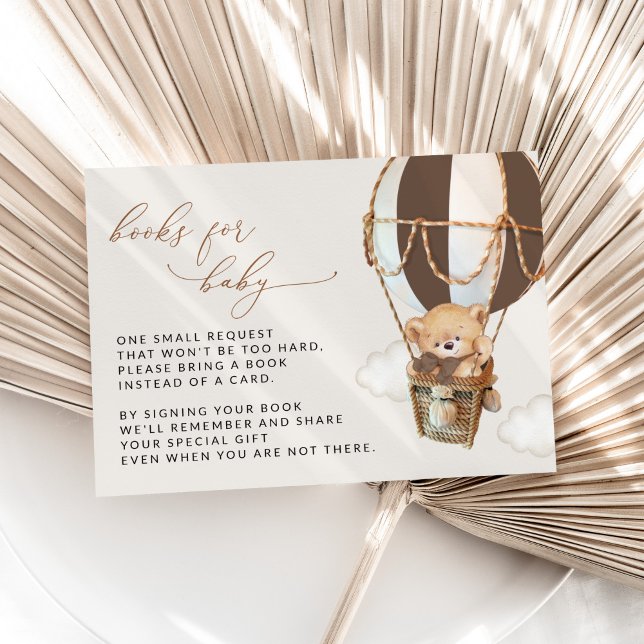 Teddy Bear, Brown Hot Air Balloon, Books For Baby Enclosure Card (Creator Uploaded)