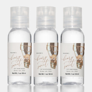 Teddy Bear, Brown Hot Air Balloon, First Birthday Hand Sanitizer