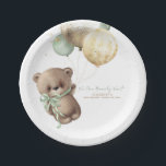 Teddy Bear Brown Sage Gold Boho Baby Shower Paper Plates<br><div class="desc">Cute little teddy bear baby shower paper plates</div>