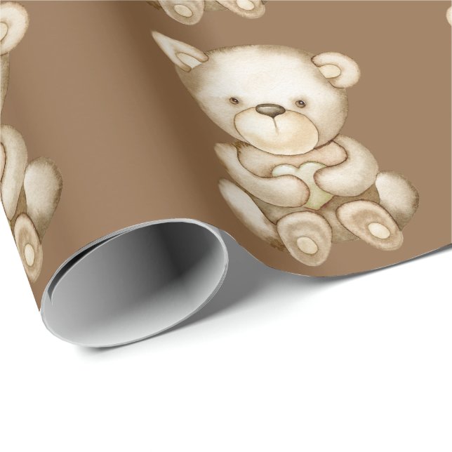 Teddy bear brown wrapping paper (Roll Corner)
