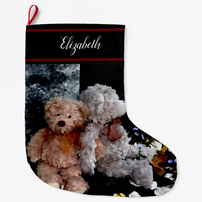 Teddy Bear Buddies Large Christmas Stocking (Front)