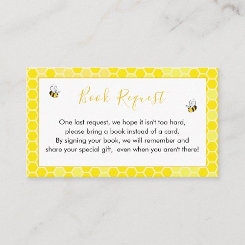 Teddy Bear Bumblebee Book Request Card