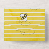 Teddy Bear Bumblebee Honey Baby Shower  All In One Invitation (Back)