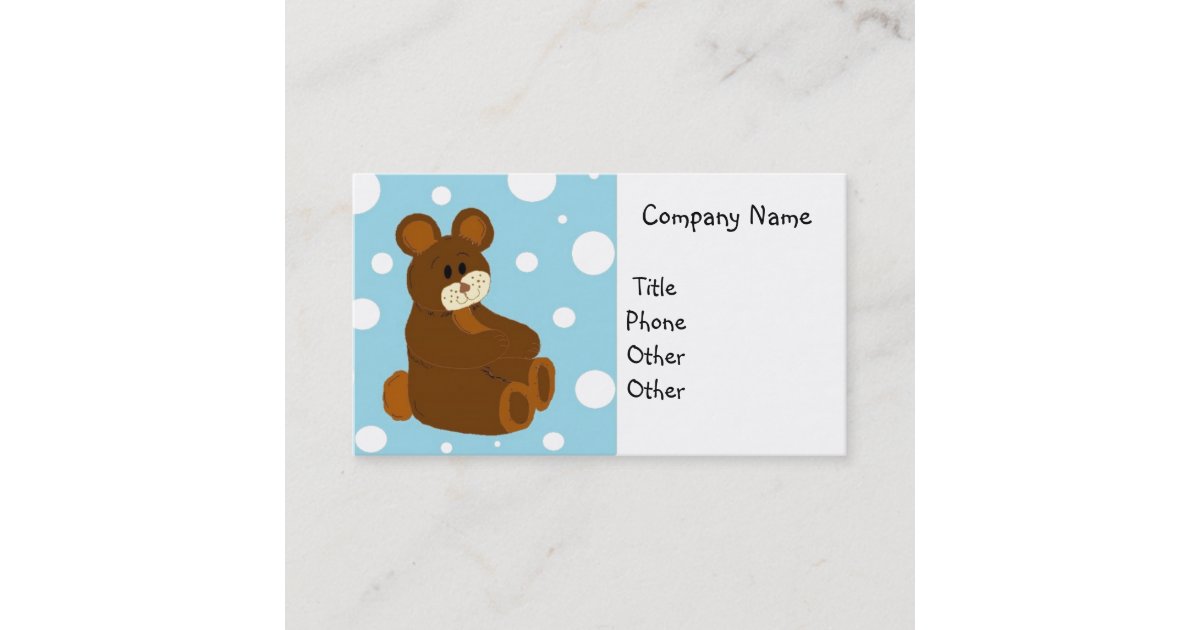 Teddy Bear Business Business Card | Zazzle