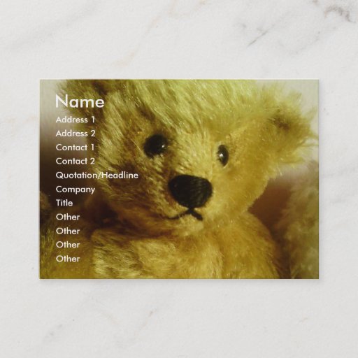Customizable Teddy Bear Business Cards