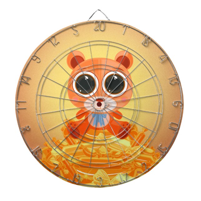 Teddy Bear - Candy Orange Dart Board (Front)