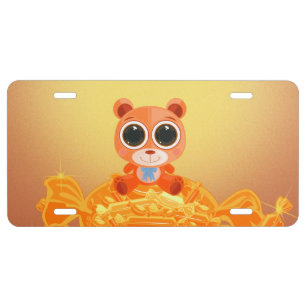 Teddy Bear - Candy Orange License Plate