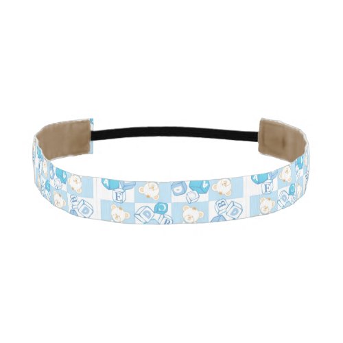 Teddy bear checked pattern athletic headband