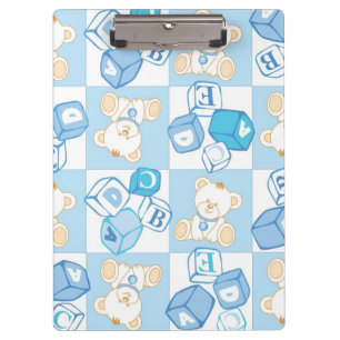 Teddy bear checked pattern clipboard