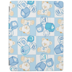 Teddy bear checked pattern iPad smart cover
