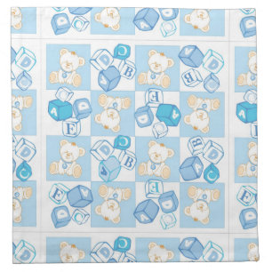 Teddy bear checked pattern napkin