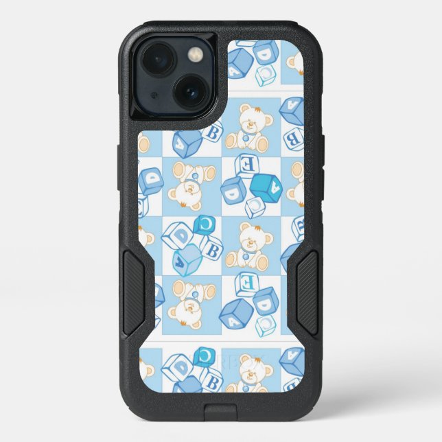 Teddy bear checked pattern otterbox iPhone case (Back)