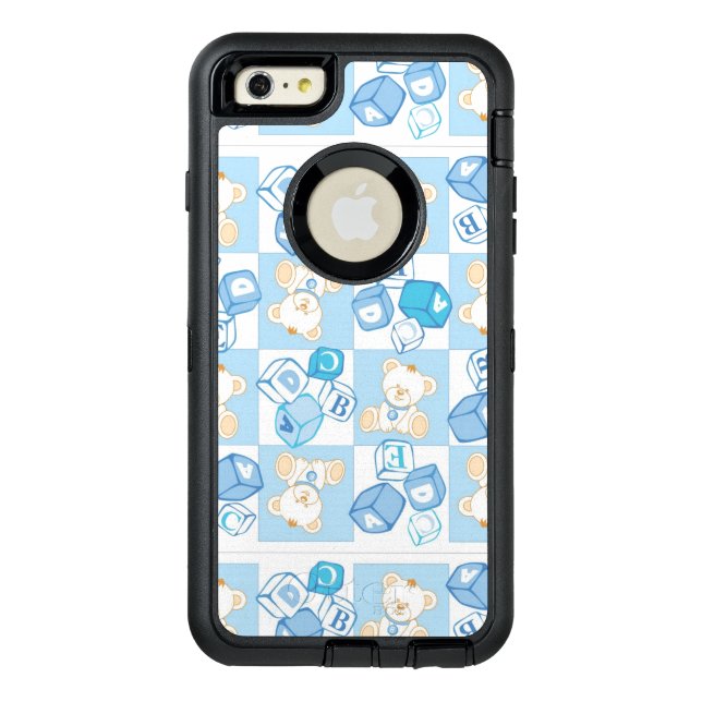 Teddy bear checked pattern otterbox iPhone case (Back)