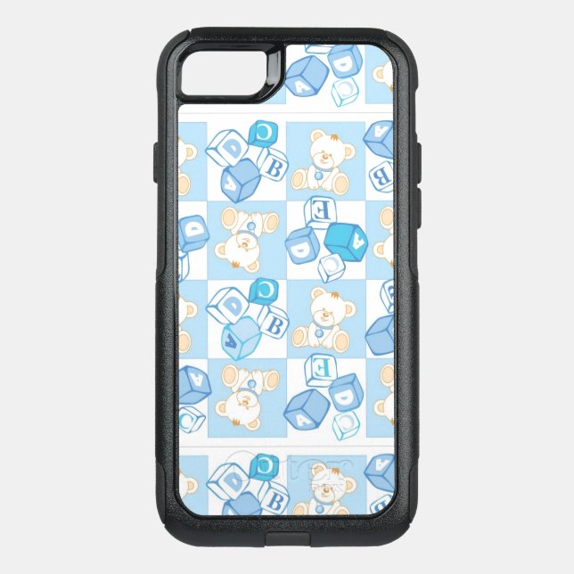 Teddy bear checked pattern otterbox iPhone case (Back)