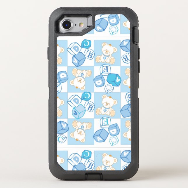 Teddy bear checked pattern otterbox iPhone case (Back)