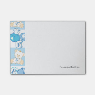 Teddy bear checked pattern post-it notes