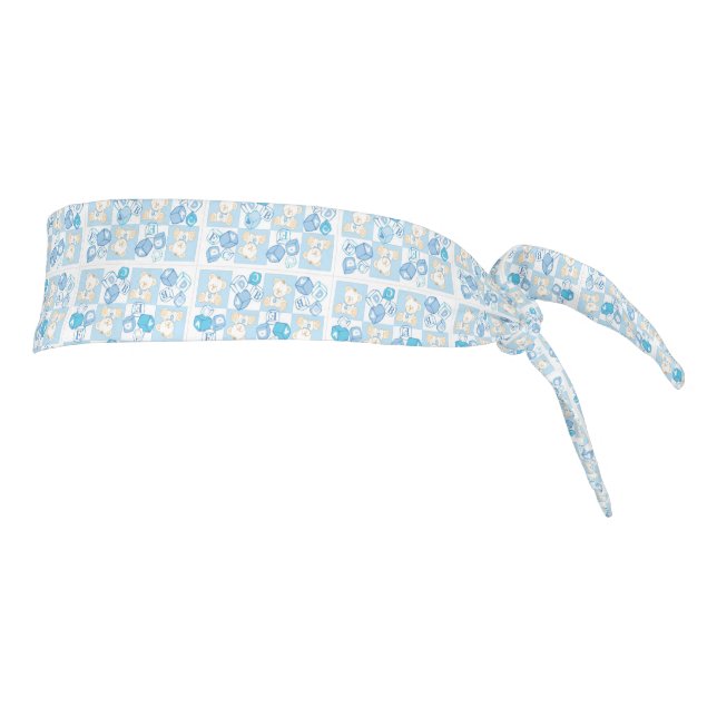 Teddy bear checked pattern tie headband (Rotate 90)