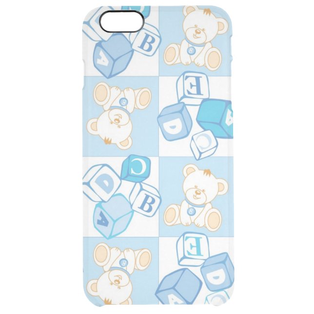 Teddy bear checked pattern uncommon iPhone case (Back)