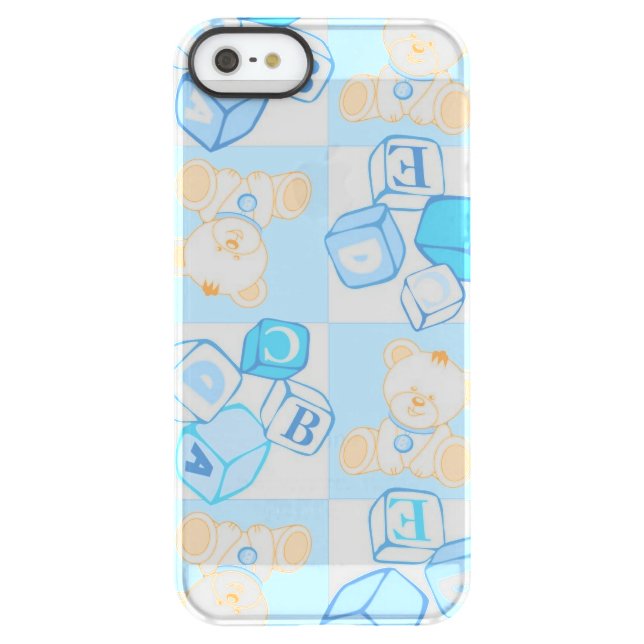 Teddy bear checked pattern uncommon iPhone case (Back)
