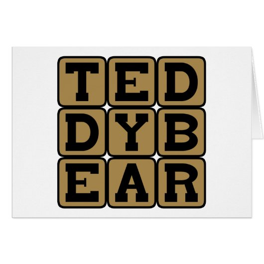 Teddy Bear, Child's Bed Mate Cards (Front Horizontal)