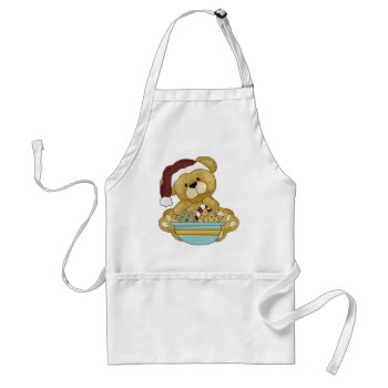 Teddy Bear Christmas Adult Apron by xmasstore at Zazzle