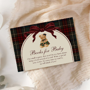 Teddy Bear Christmas Baby Shower Books for Baby Enclosure Card