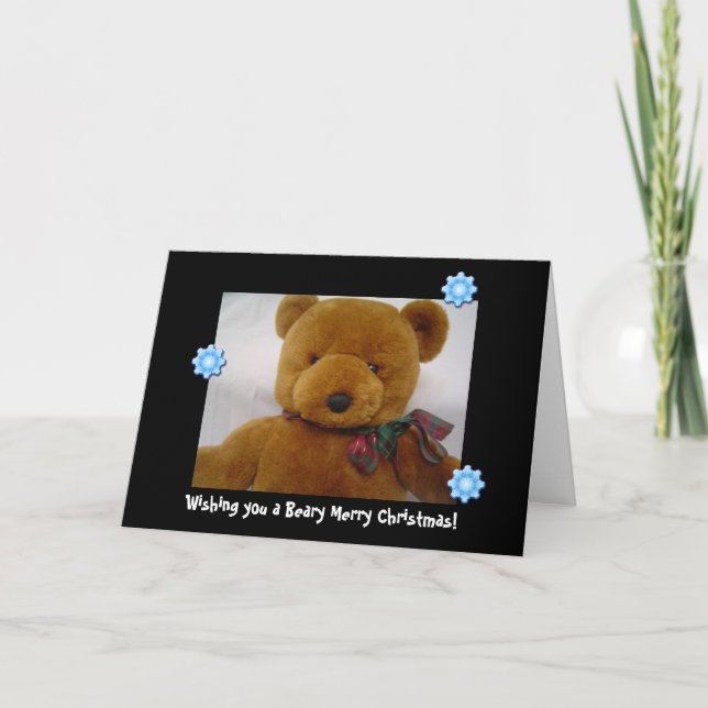 Teddy Bear Christmas Holiday Card (Front)