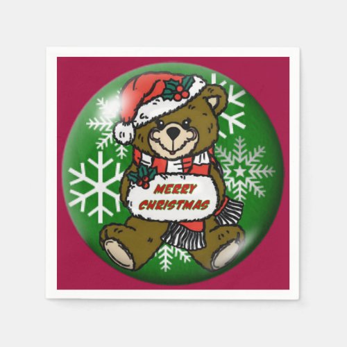 Teddy Bear Christmas Holiday Napkins