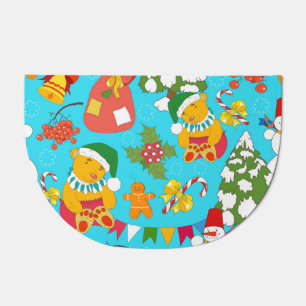 Teddy Bear Christmas: Kid-Friendly Pattern. Doormat