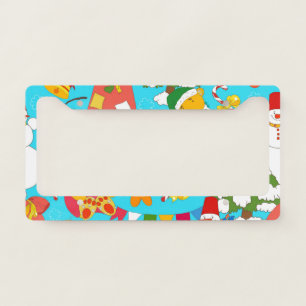 Teddy Bear Christmas: Kid-Friendly Pattern. License Plate Frame
