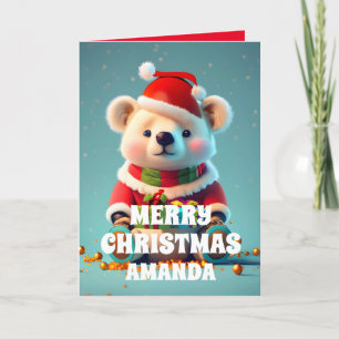 Teddy Bear Christmas Personalized Kids Holiday Card
