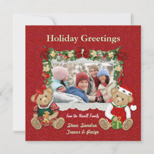 Teddy Bear Christmas Photo Card