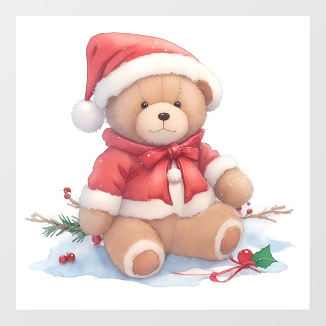 Teddy Bear Christmas Window Cling (Sheet)