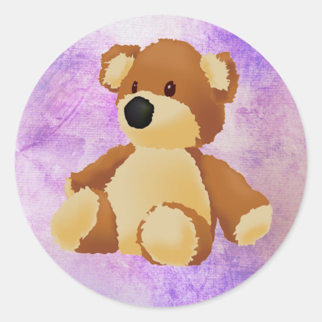 Teddy Bear Circle Sticker (Front)
