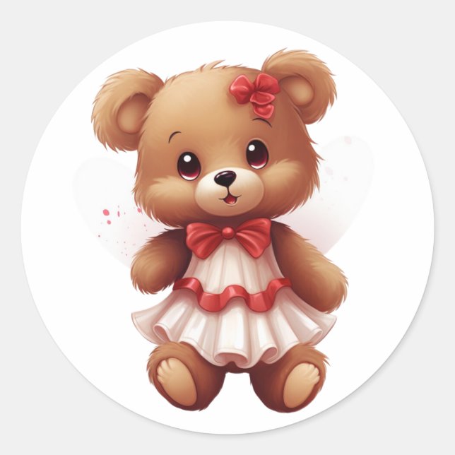 Teddy Bear  Classic Round Sticker (Front)