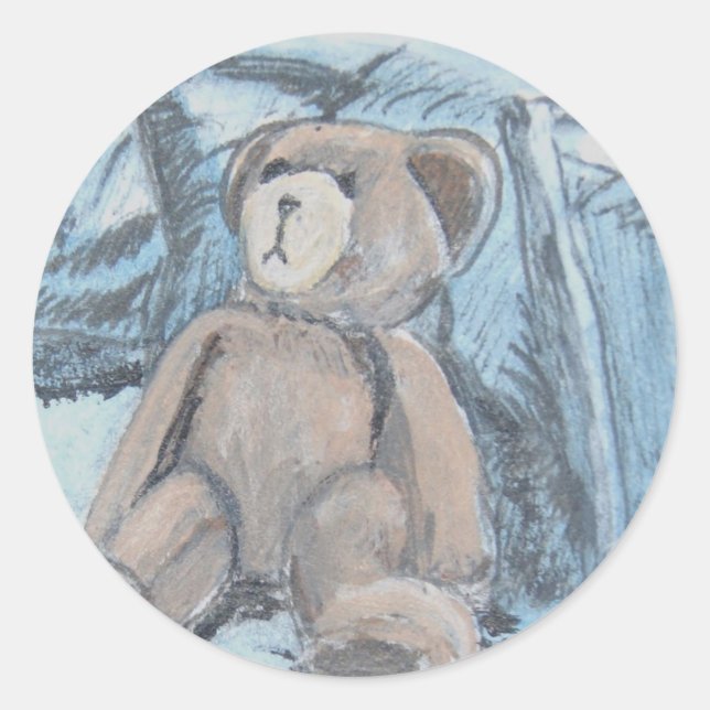 Teddy bear classic round sticker (Front)