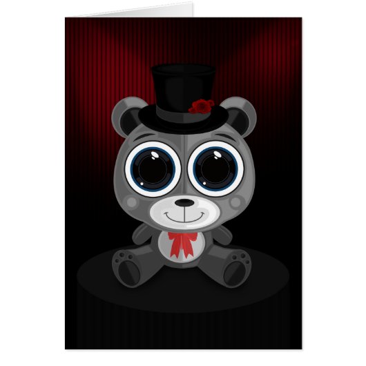 Teddy Bear - Classy Grey Cards (Front)