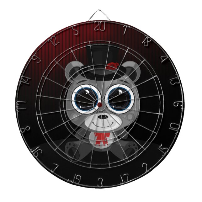 Teddy Bear - Classy Grey Dart Board (Front)